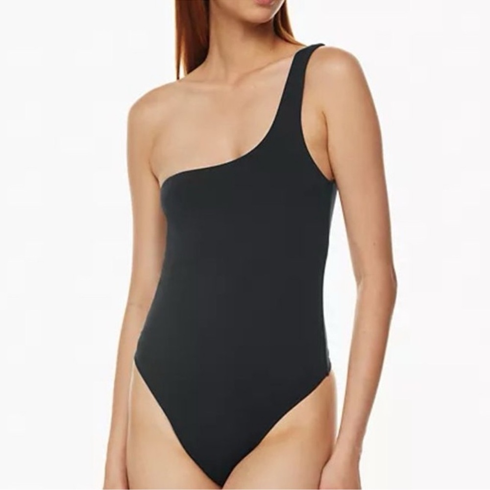 Aritzia Black One-Shoulder Bodysuit